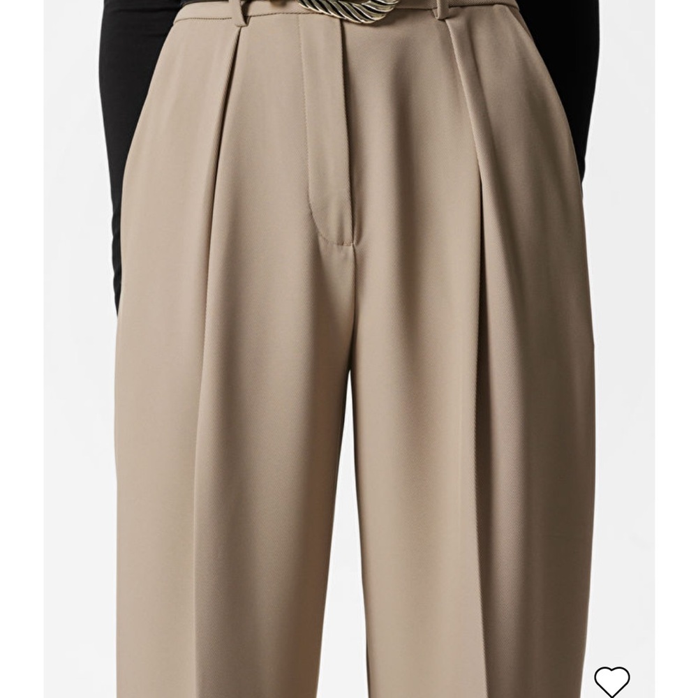 & Other Stories Black and Tan High-Waisted Tailored Tapered Trousers - Picture 2 of 7